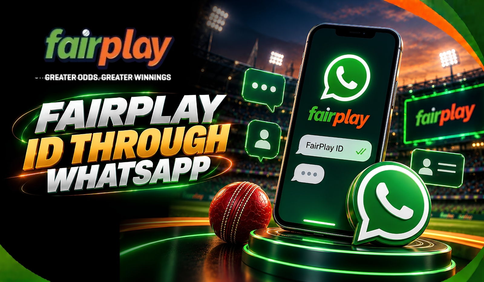 Fairplay ID Through WhatsApp: a messaging app conversation offering a Fairplay ID on a phone