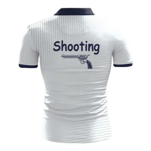Shooting Polo T-shirts White Design With Shooting Logo - Image 2