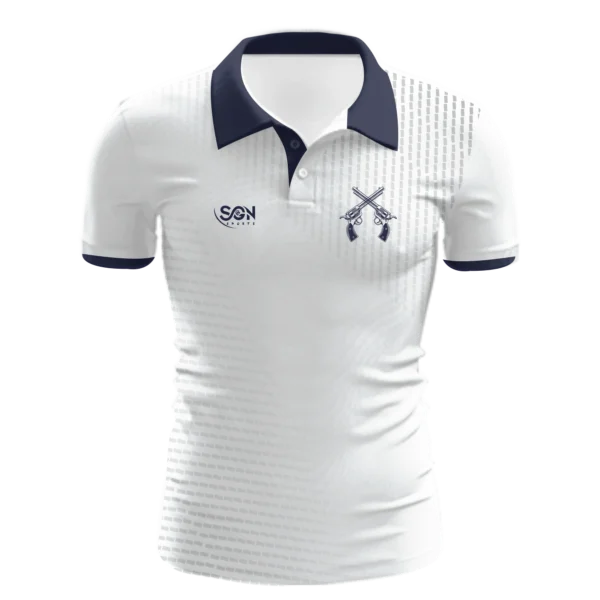 Shooting Polo T-shirts White Design With Shooting Logo