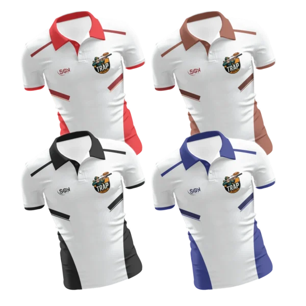 Trap Shooting Polo T-shirts White - Image 3