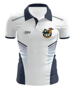 Trap Shooting Polo T-shirts White