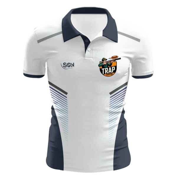 Trap Shooting Polo T-shirts White